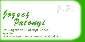 jozsef patonyi business card